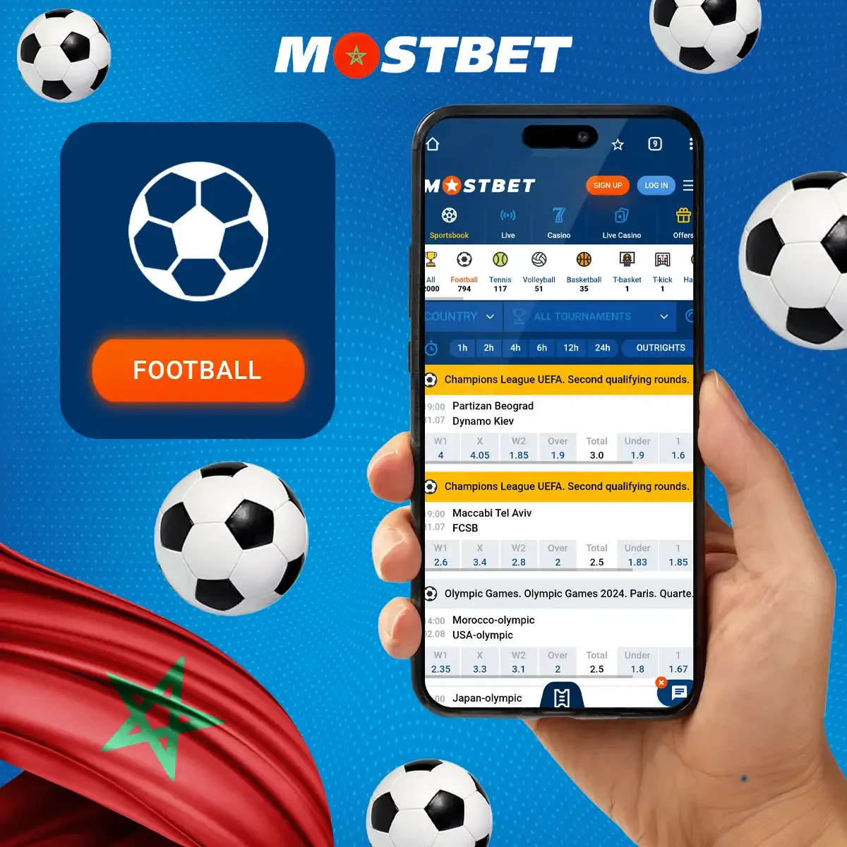 Parier sur le football chez Mostbet Marocco